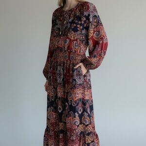 New Vince Camuto  Dress Size 4 Multicolor Paisley Long Sleeve